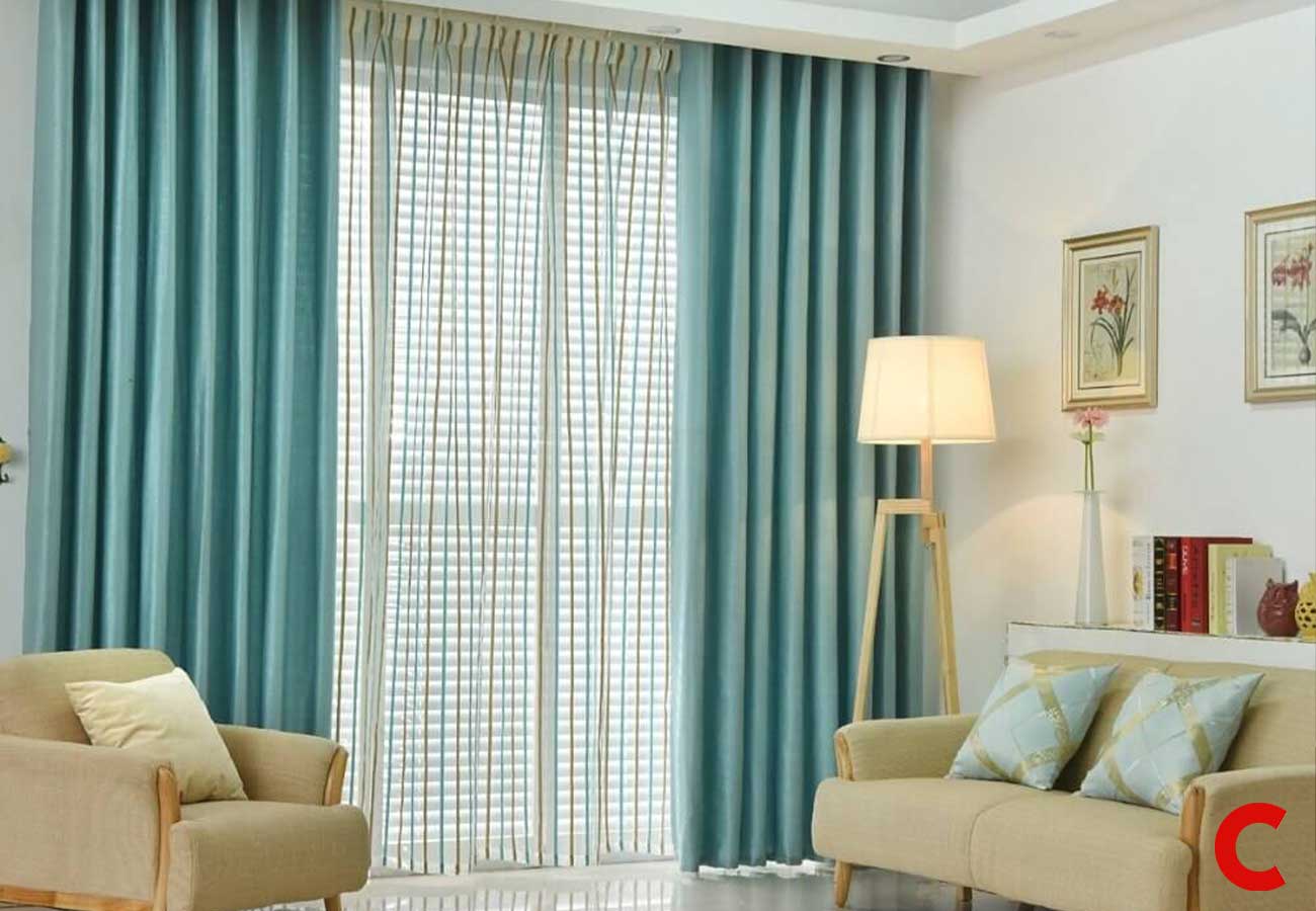 Blue Home Curtains Dubai